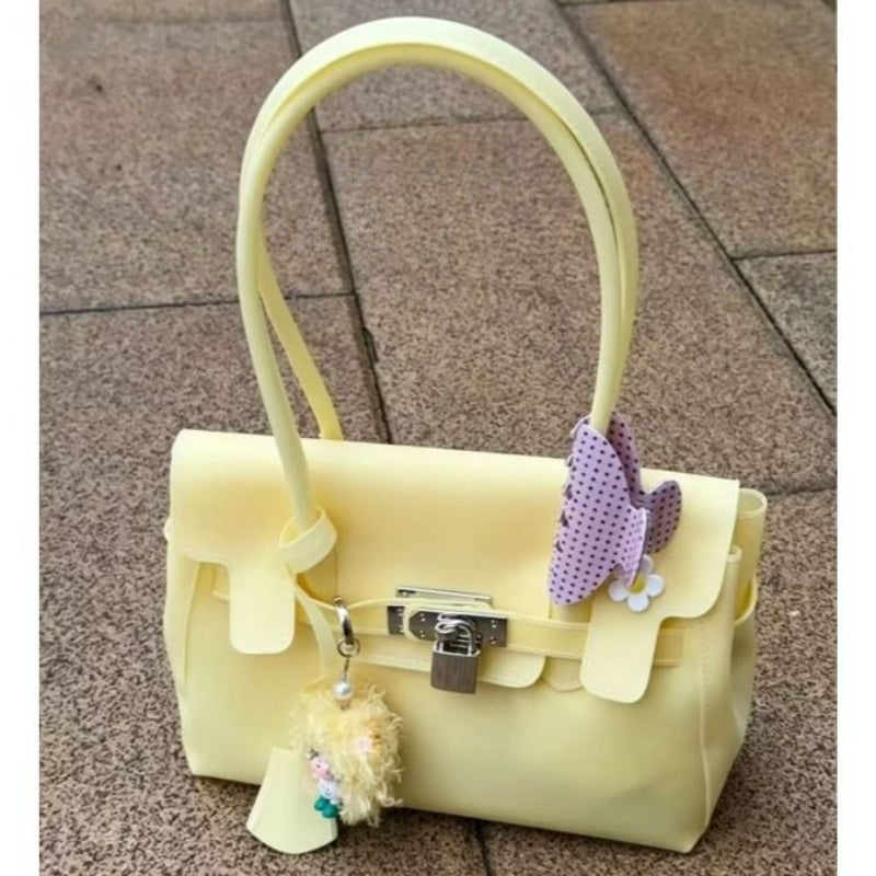 Transparent Jelly Lock Shoulder Bag