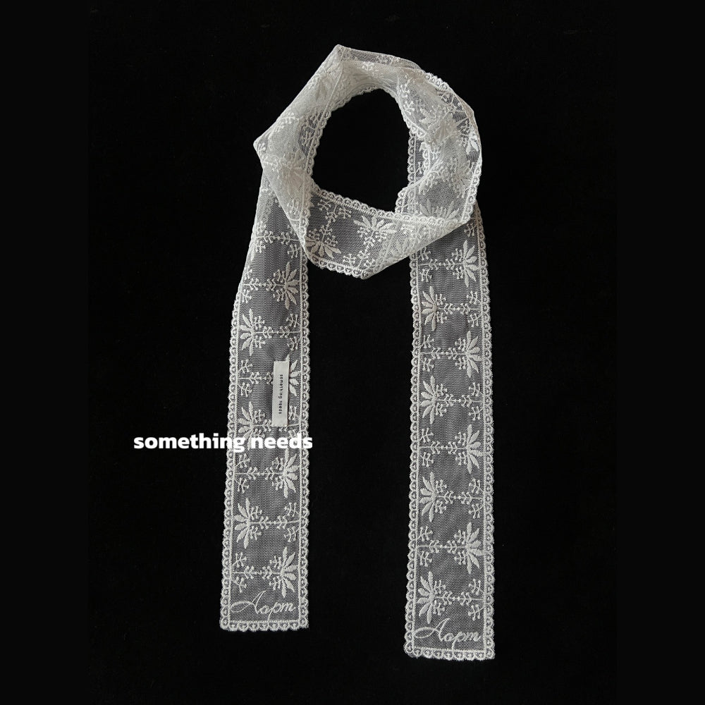 French Lace Narrow Scarf Wrap - Modomu