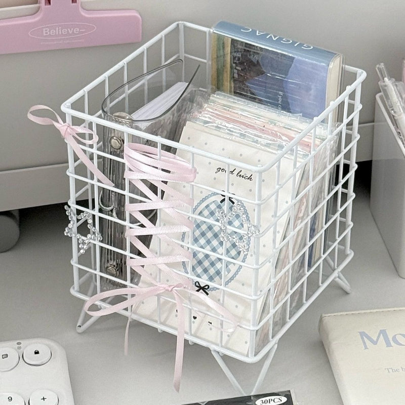 Bow Iron Desktop Storage Basket