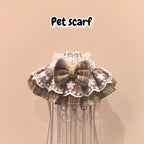 Pet Plaid Lace Saliva Scarf