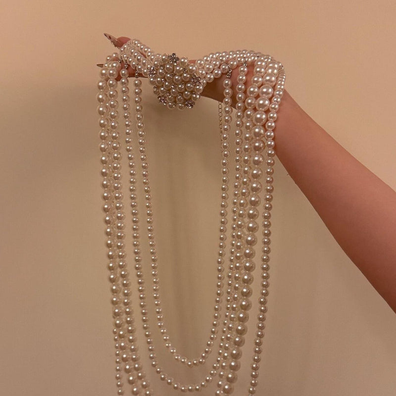 Layered Beaded Necklace Earring Set - Modomu