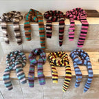 Y2K Knit Striped Long Scarf
