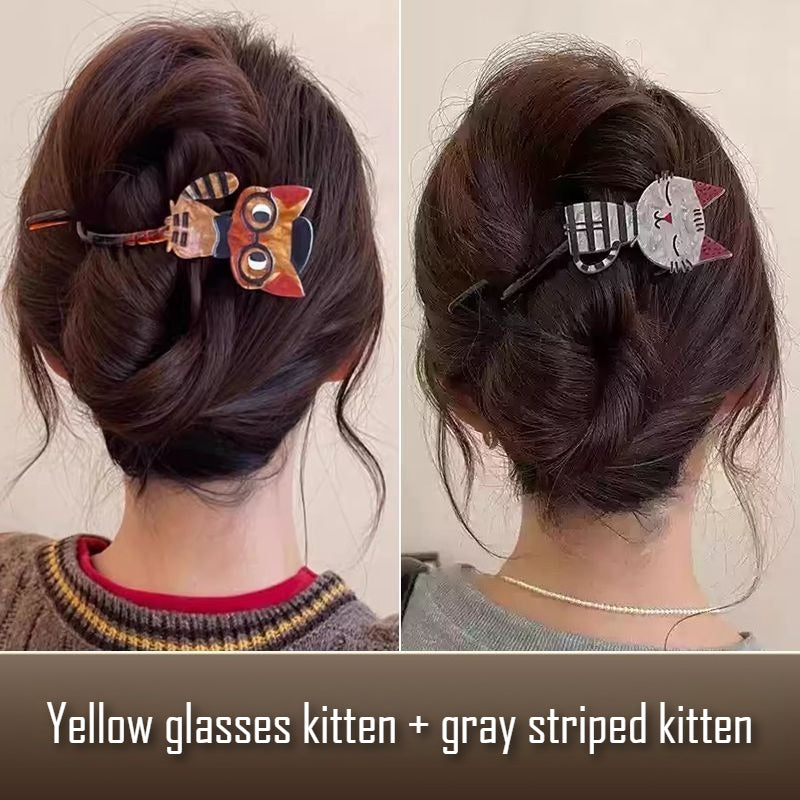 Cartoon Cat Twist Hair Clip