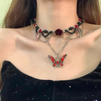 Scarlet Butterfly Choker