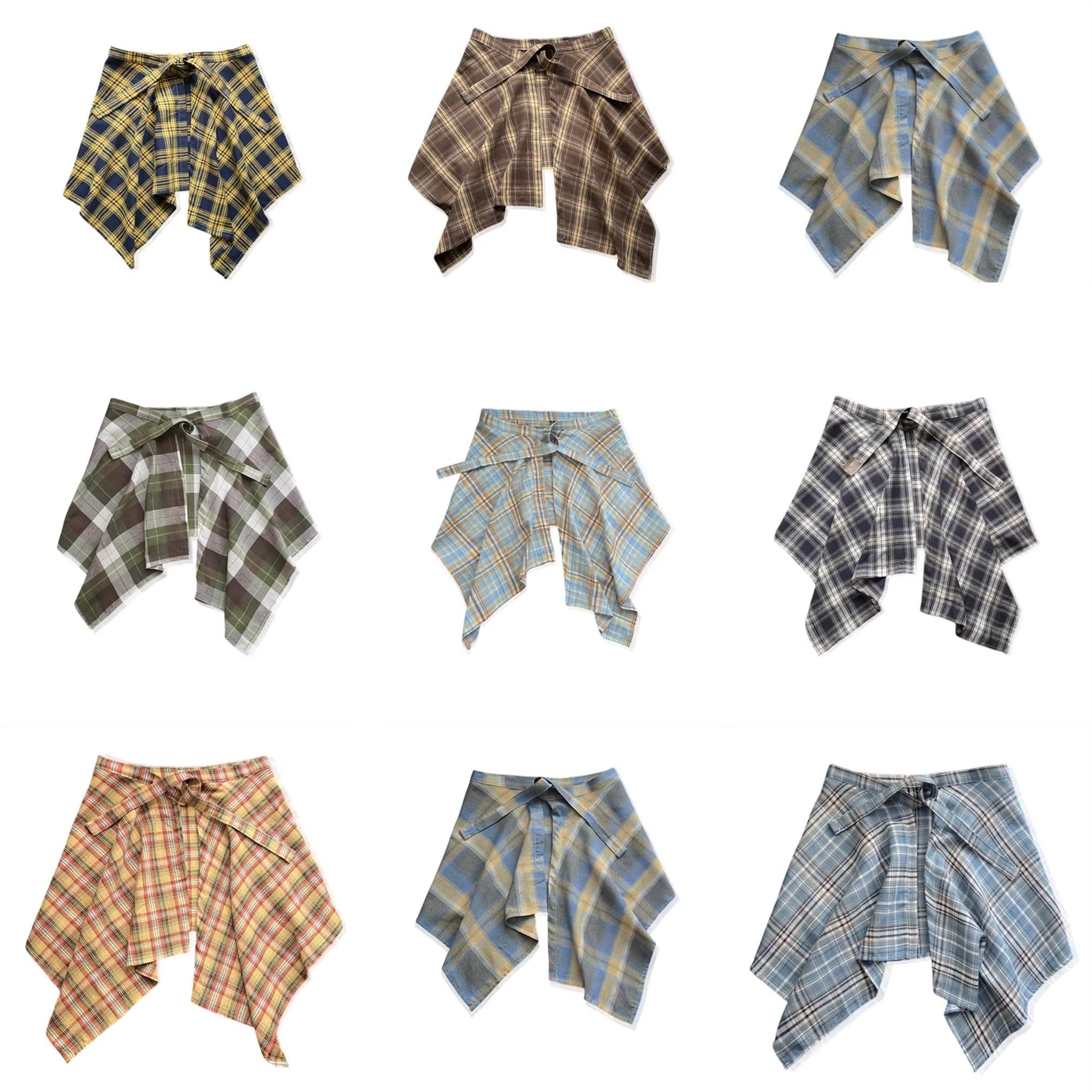 Unisex Plaid Layered Skirt - Modomu