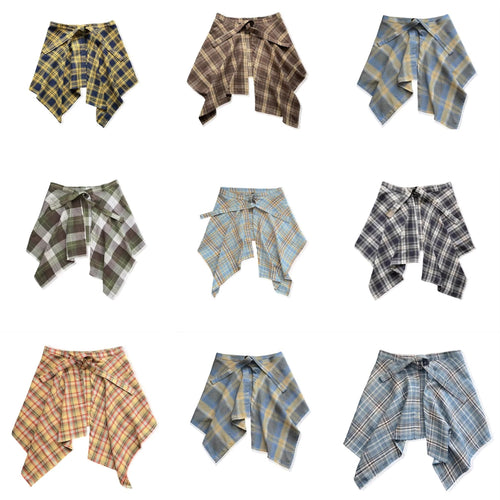 Unisex Plaid Layered Skirt - Modomu