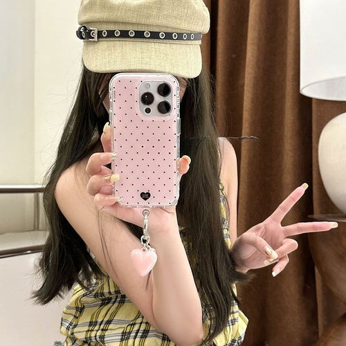 Polka Dot Heart Phone Case - Modomu