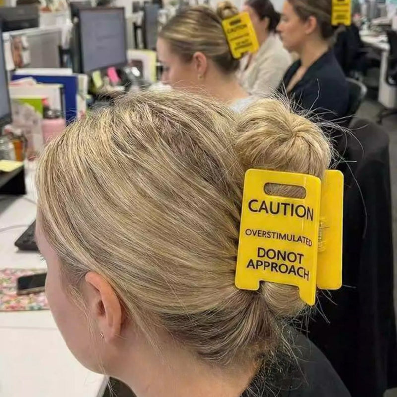 Caution Sign Claw Clip