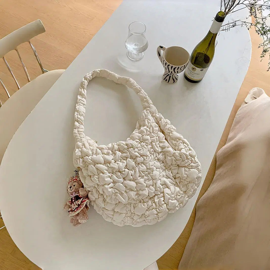 Pleated Cloud Bubble Messenger Bag