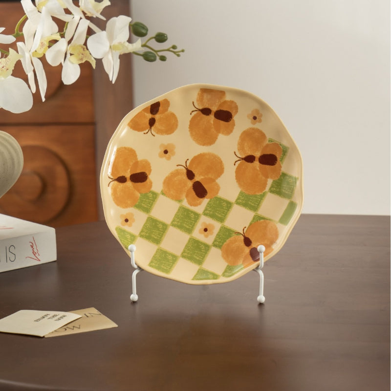 Butterfly Floral Ceramic Rice Bowl - Modomu