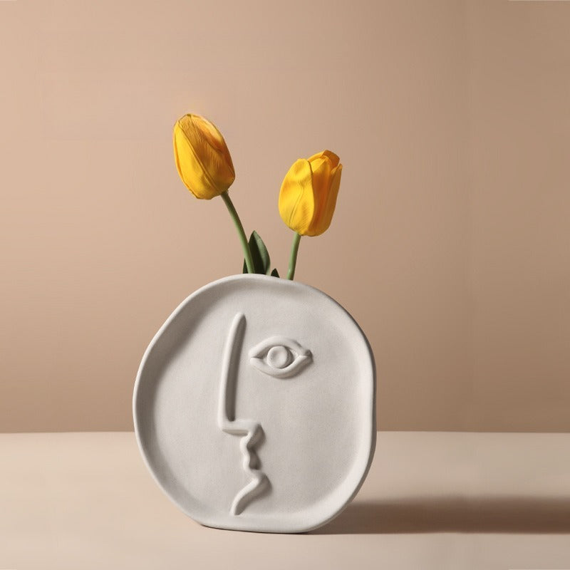 Abstract Face Ceramic Vase - Modomu