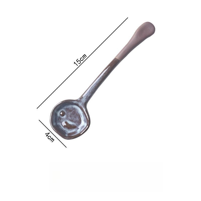 Retro Ceramic Dessert Spoon