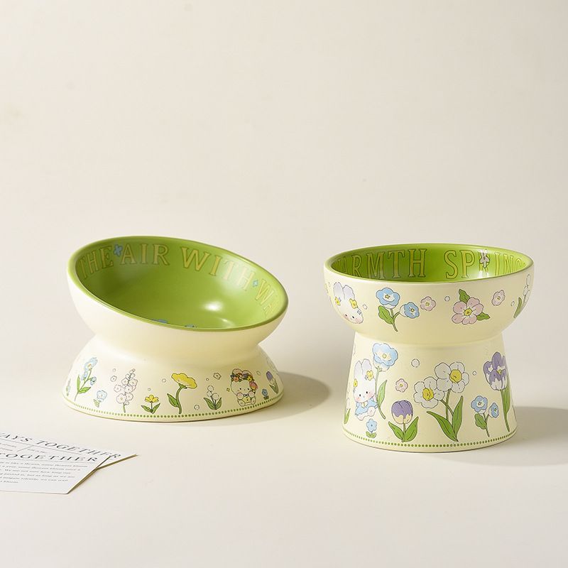 Ceramic Pet Bowl with Rim