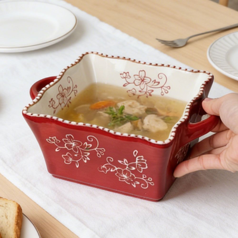 Embossed Floral Baking Bowl