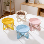 Ceramic Cat Bowl With Stand