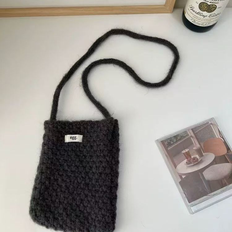 Popcorn Knit Phone Crossbody Bag