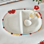 Retro Beaded Ceramic Dessert Bowl - Modomu