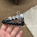 Polka Dot Heart Bow Clip
