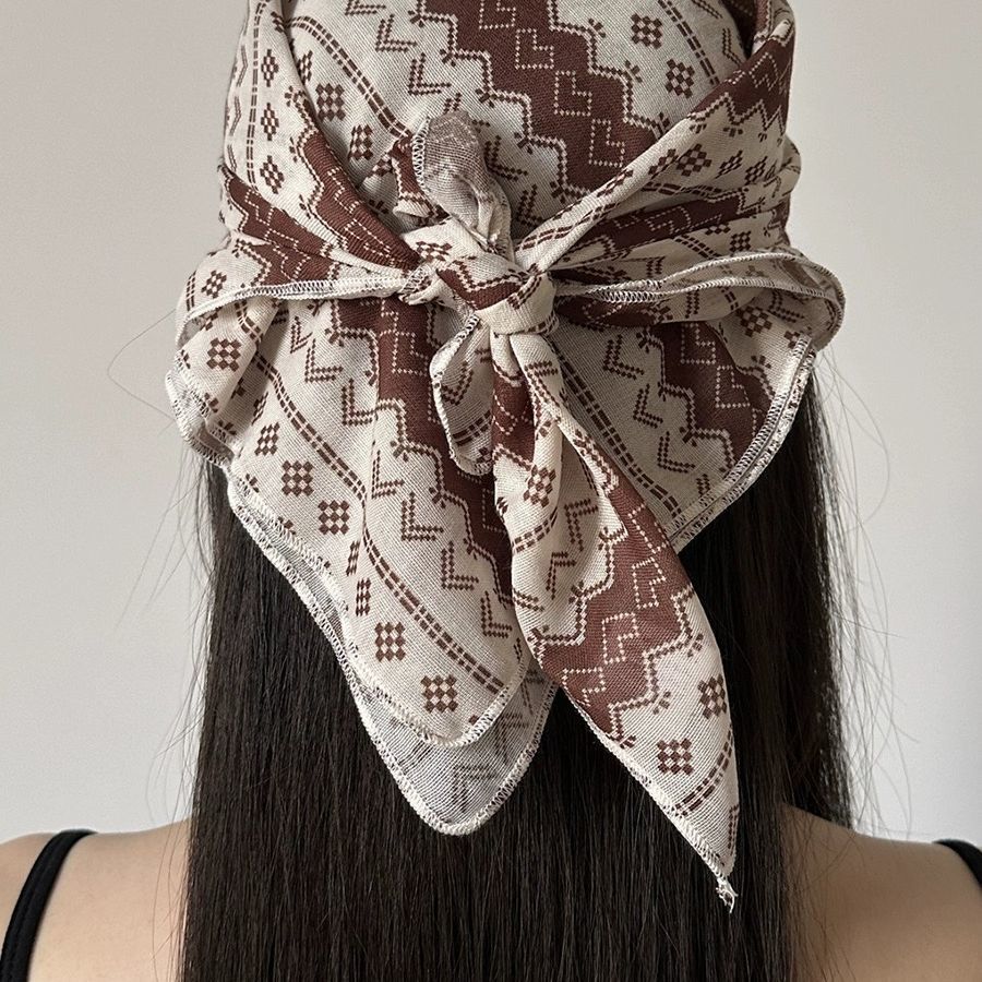 Mocha Print Square Bandana