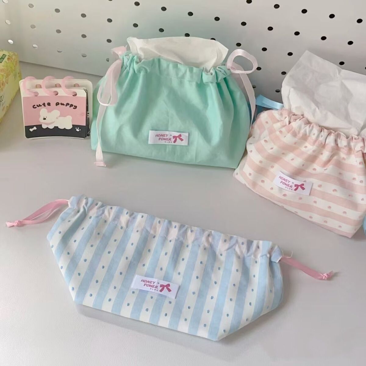 Drawstring Tissue Storage Bag