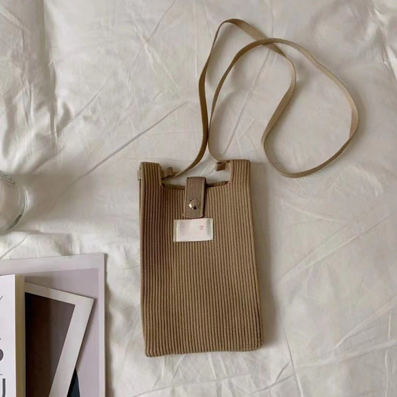 Ribbed Knit Phone Pouch
