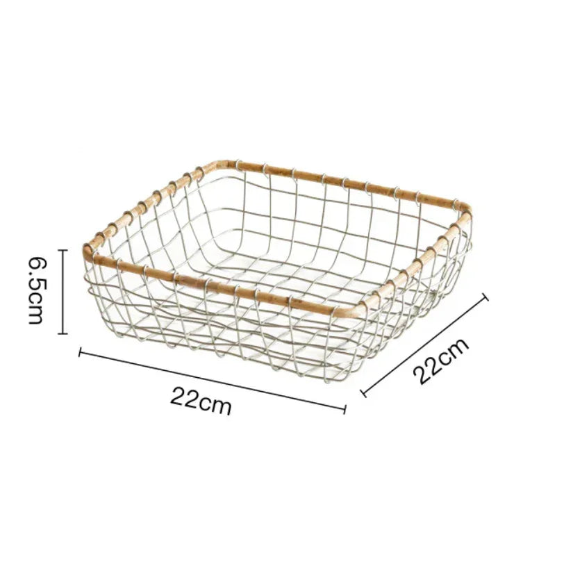 Retro Woven Wire Storage Basket