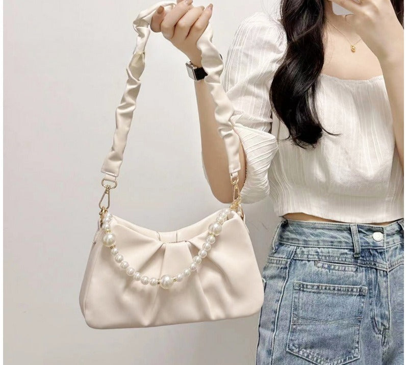 Pleated Cloud Pearl Bag
