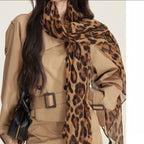 Retro Leopard Print Silk Scarf - Modomu