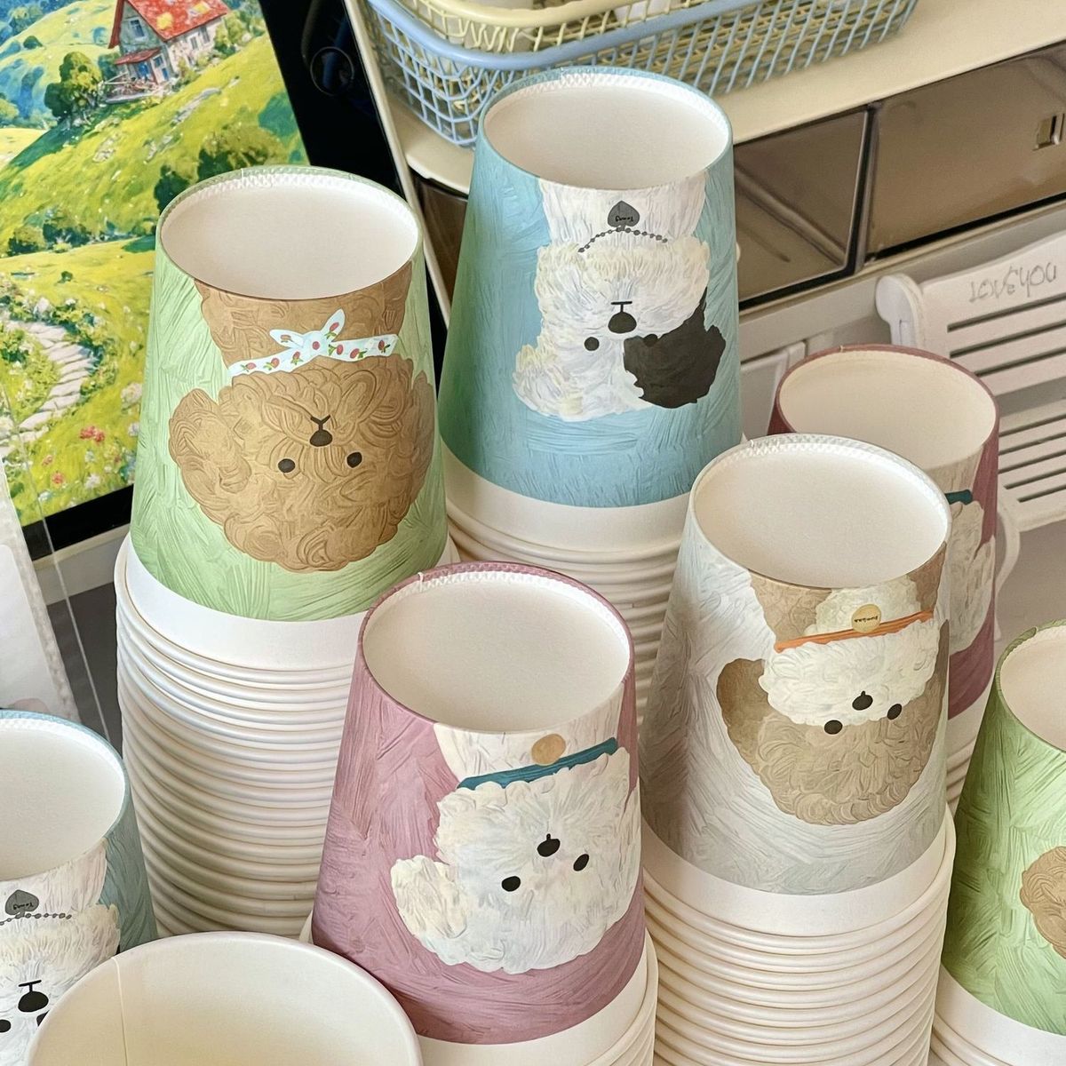 Puppy Art Disposable Paper Cups - Modomu