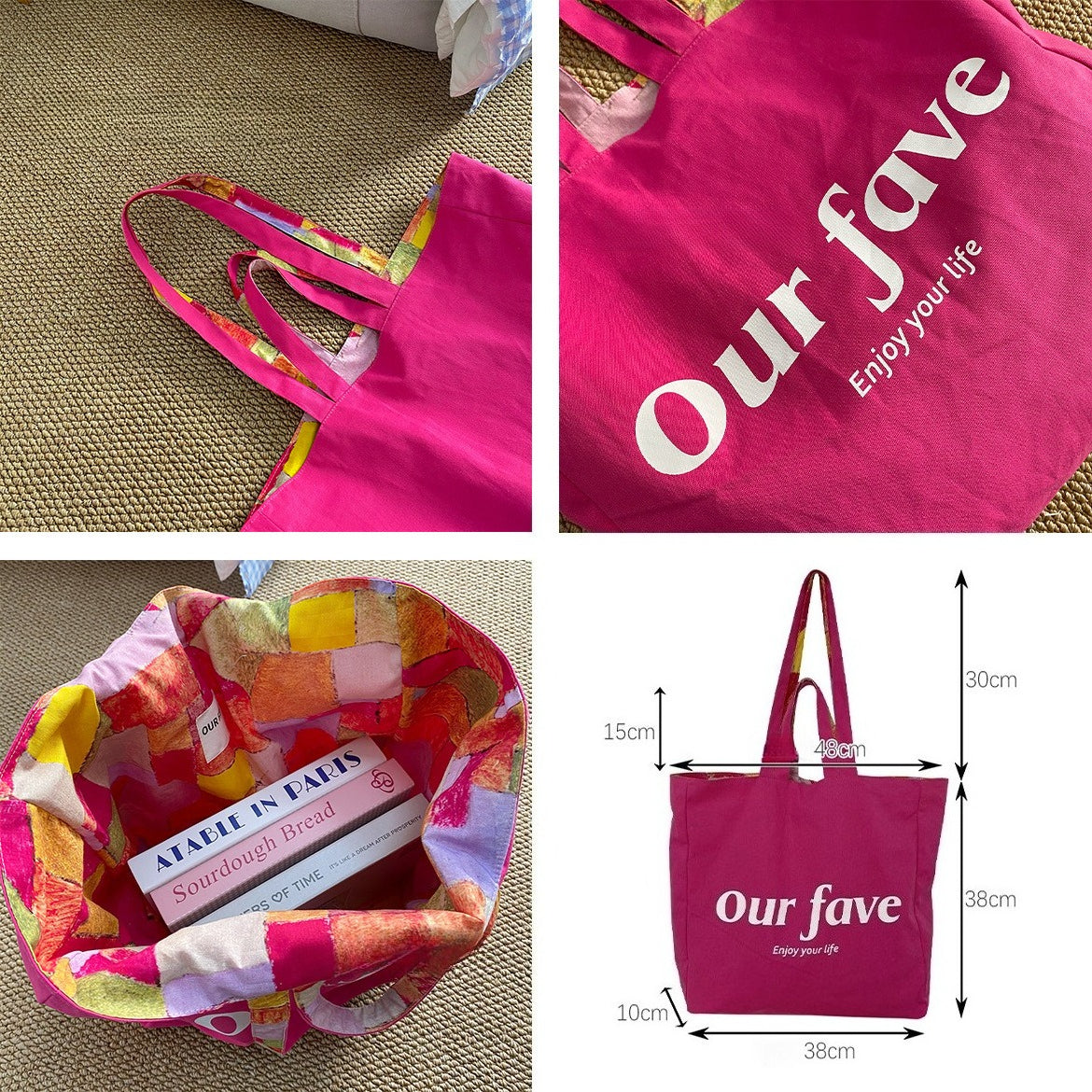 Floral Canvas Tote Commuter Bag