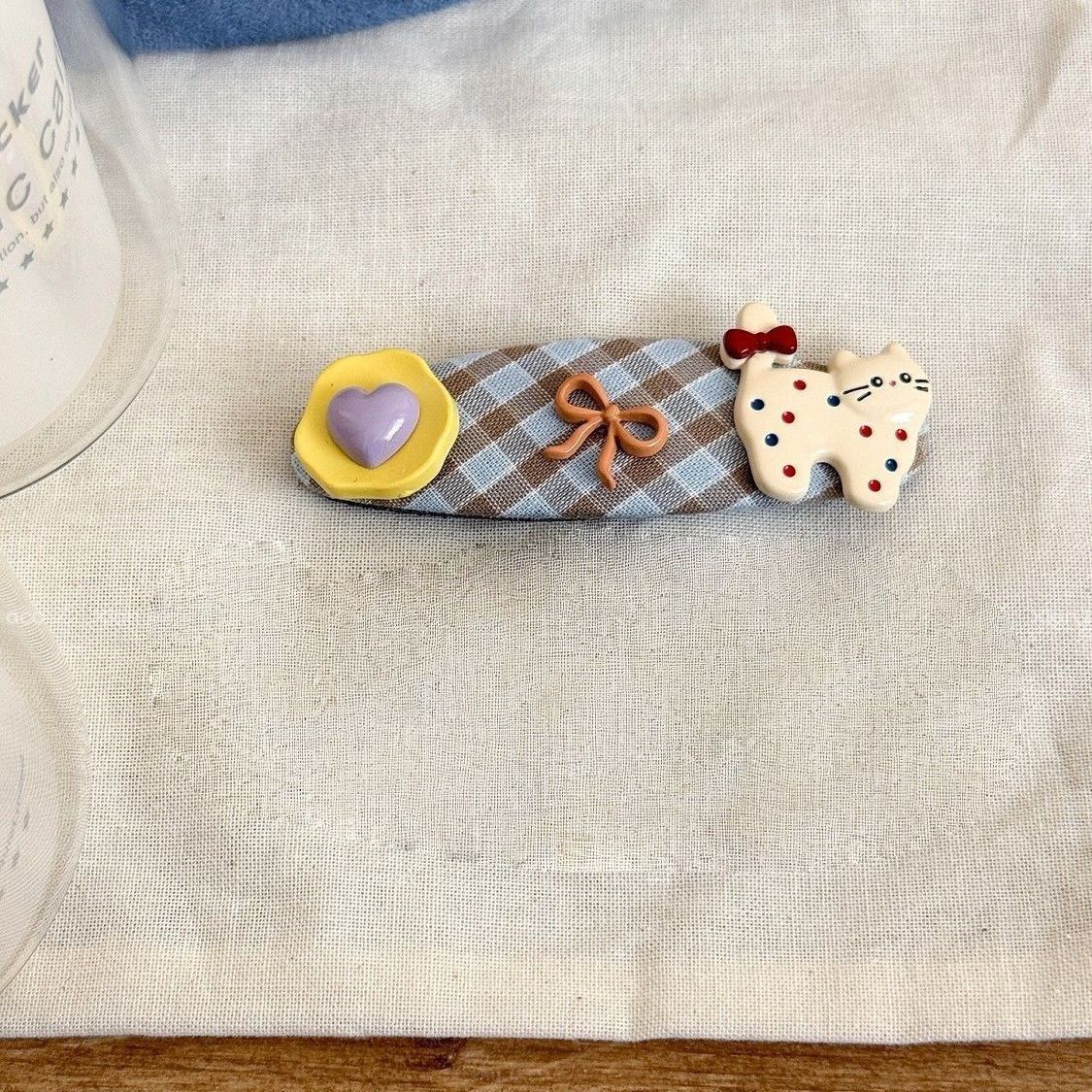 Plaid Kitten Snap Hair Clip