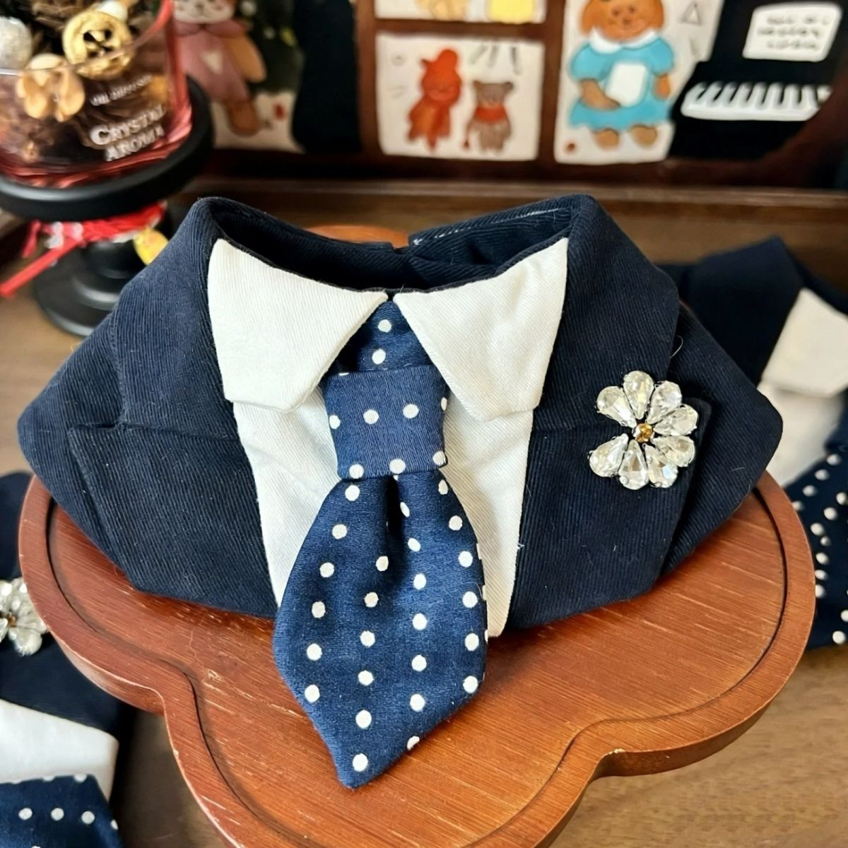 Floral Pet Bow Tie Accessory