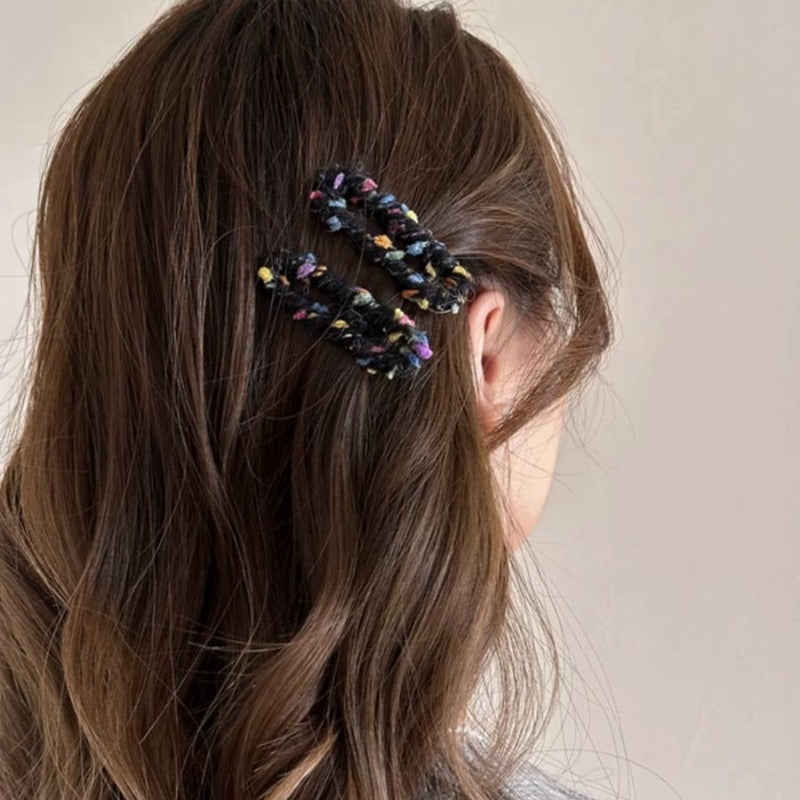 Plush Hair Clips Set