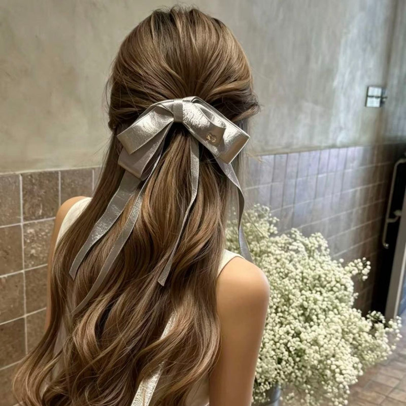 Metallic Bow Hair Clip