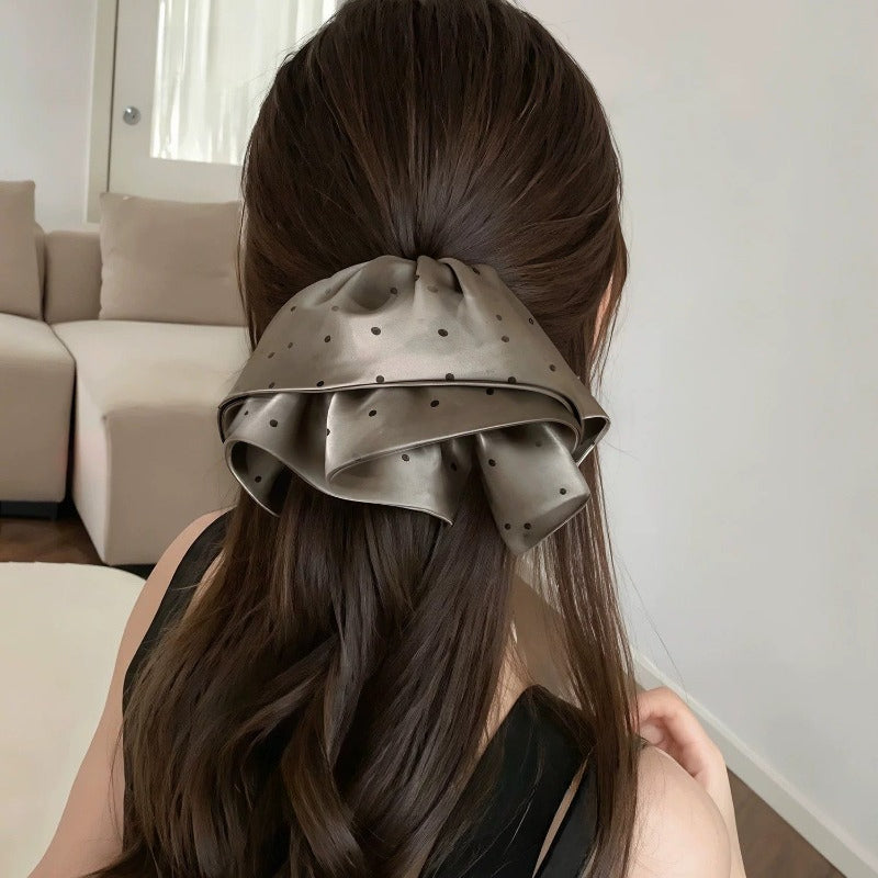 Satin Ruffle Ponytail Clip