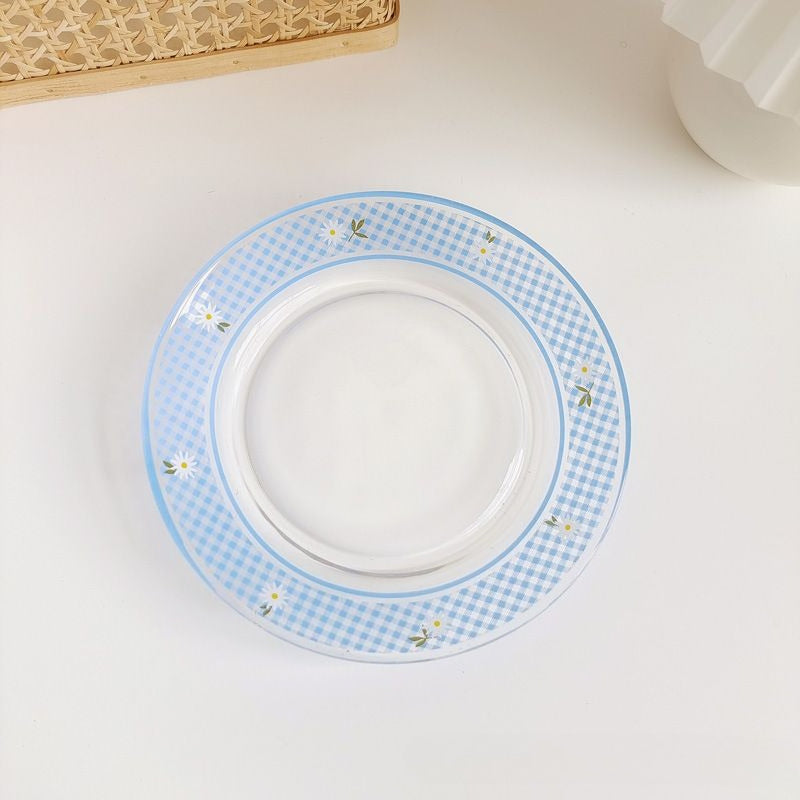 Cherry Gingham Rim Dessert Plate