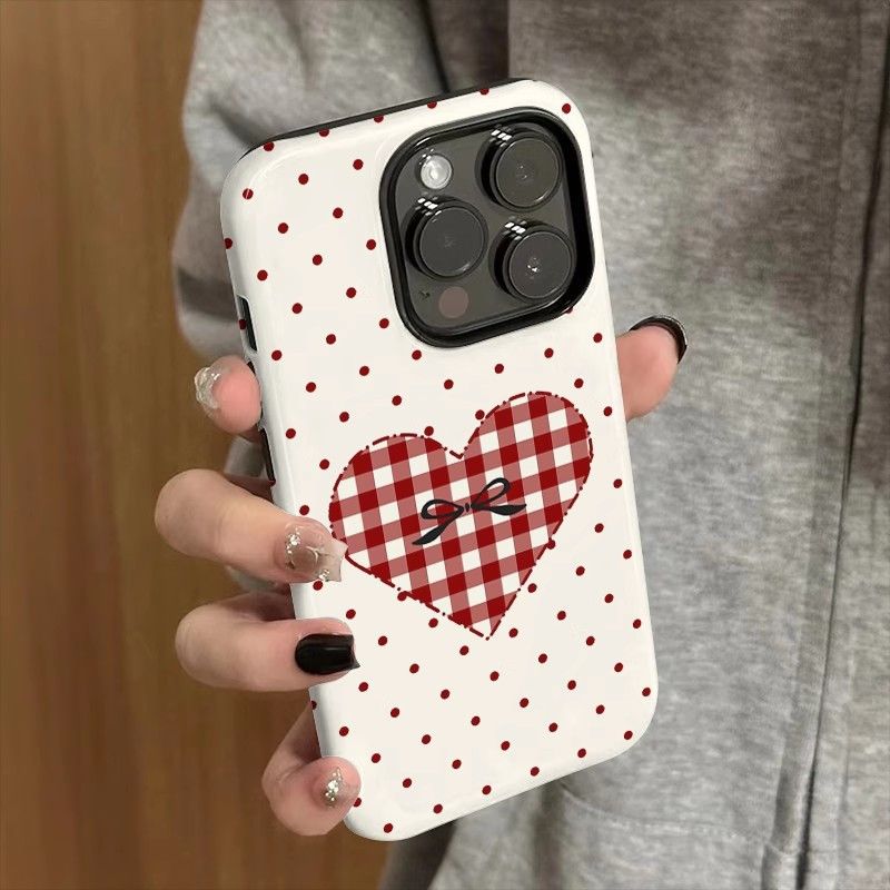 Polka Dot Heart Phone Case