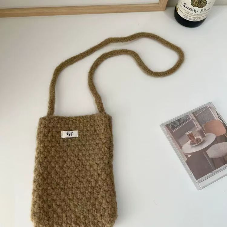 Popcorn Knit Phone Crossbody Bag