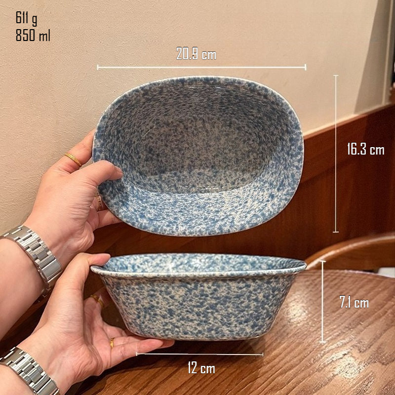 Splatter Glaze Salad Bowl
