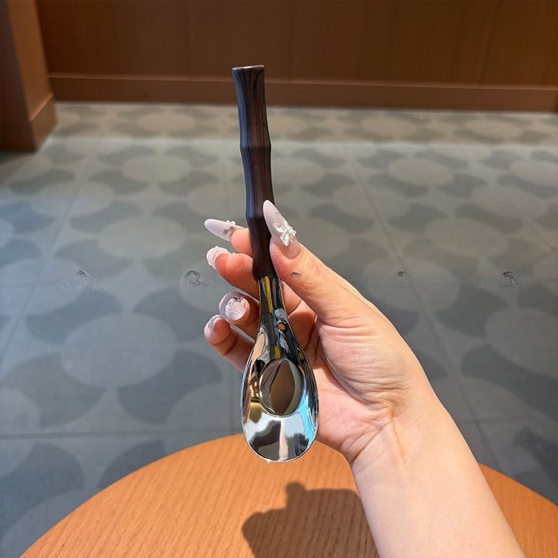 Pearlescent Bamboo Handle Soup Spoon