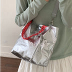 Metallic Crinkle Tote