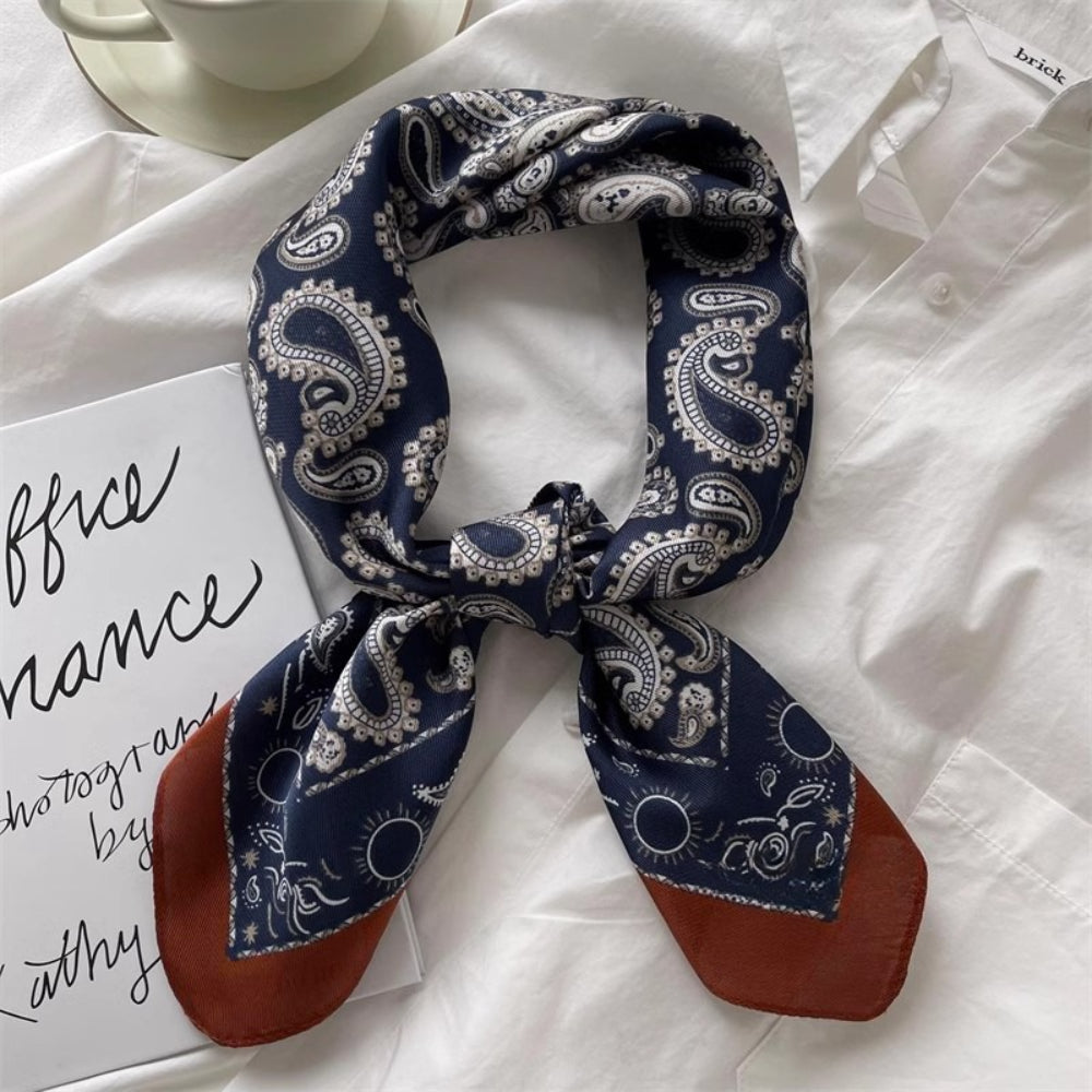 Cashew Flower Pattern Silk Scarf - Modomu