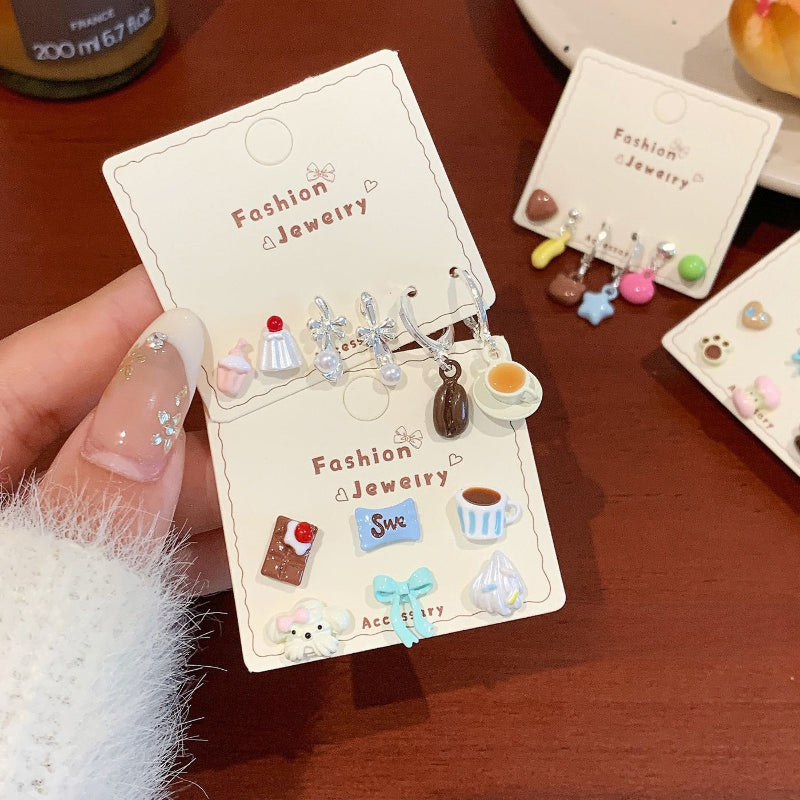Sweet Puppy Stud Earrings Set - Modomu