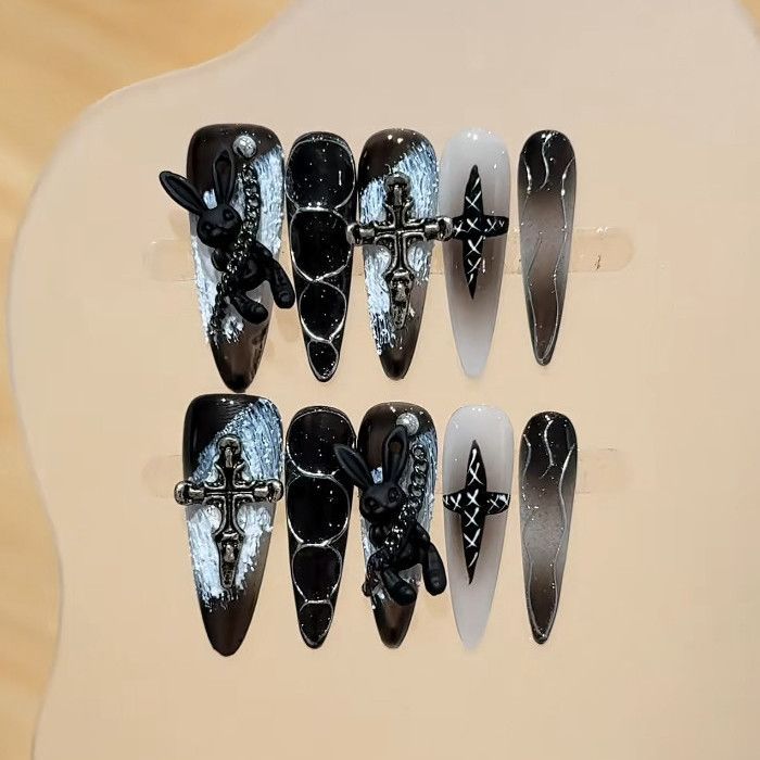 Gothic Smoke Cross Press-on Nails