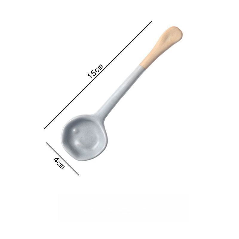 Retro Ceramic Dessert Spoon