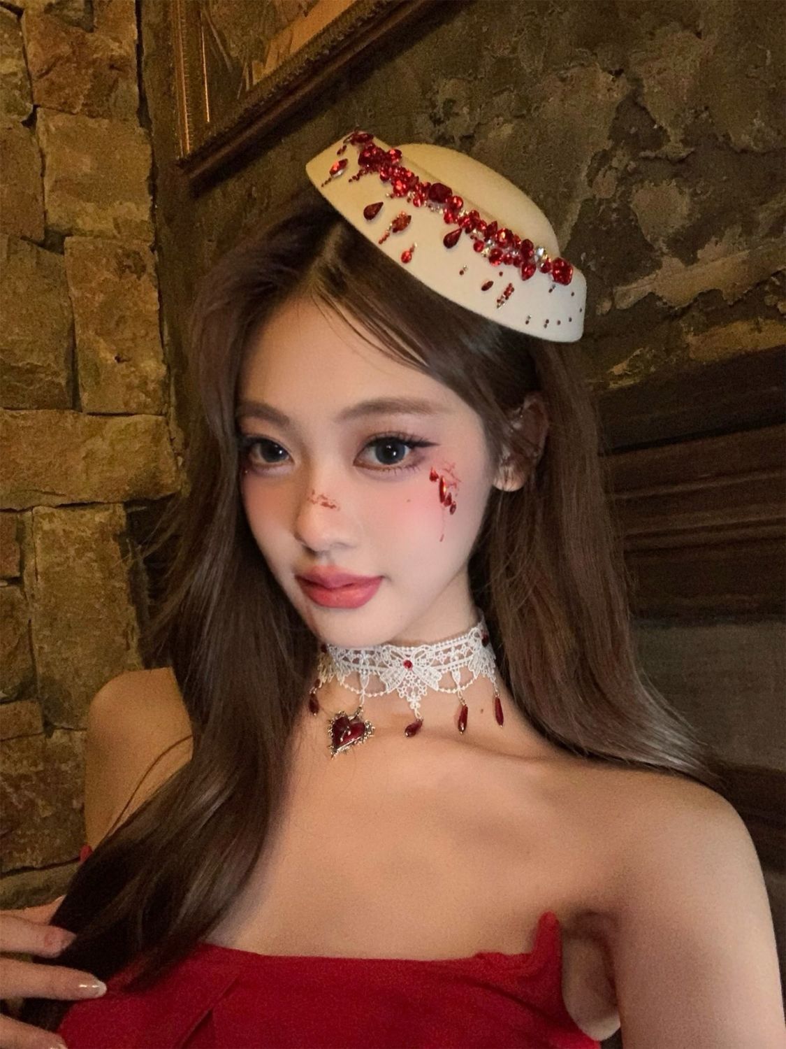 Blood Drop Gem Fascinator
