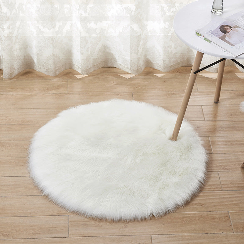 Plush Round Faux Fur Rug