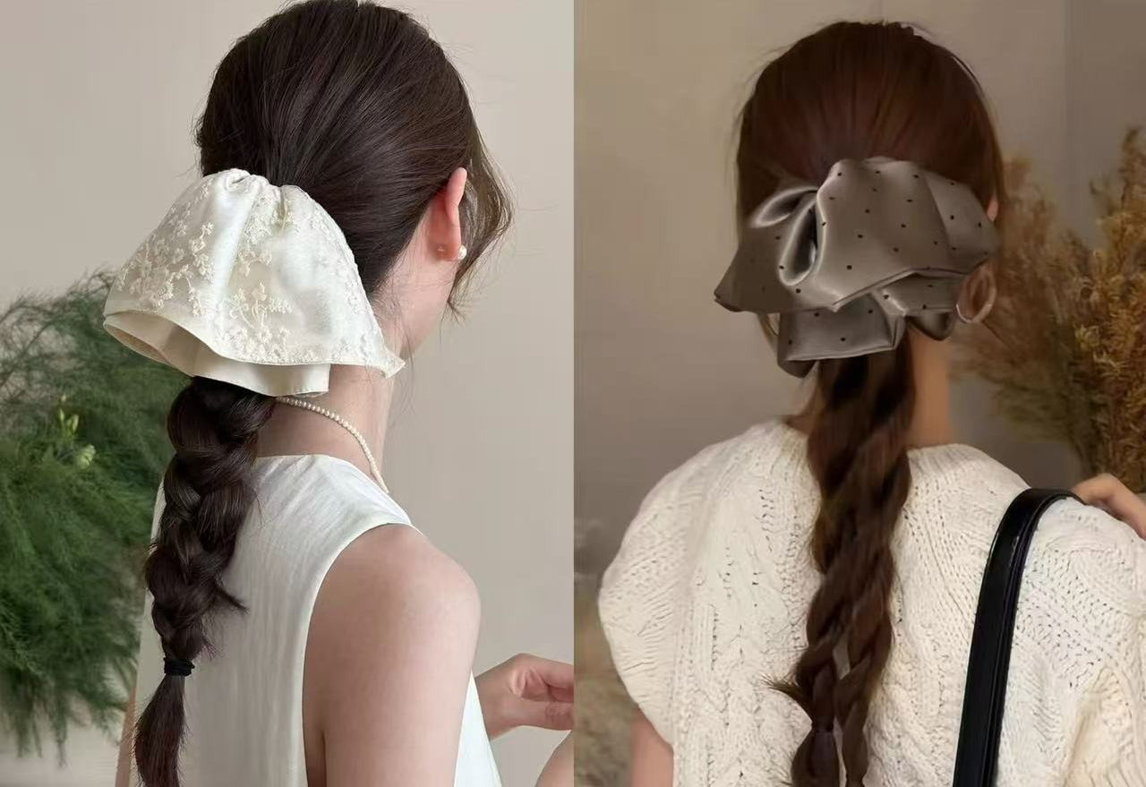 Embroidered Lace Ponytail Clip