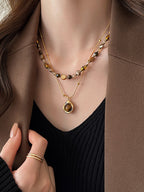 Beaded Necklace With Layered Detail - Modomu