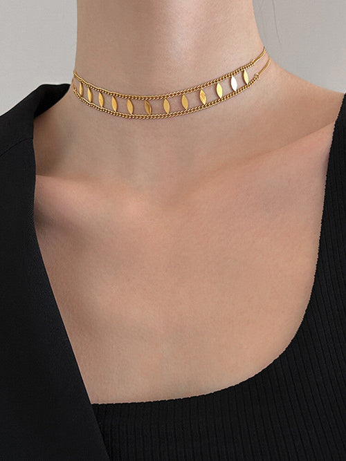 Rhombus Sequined Titanium Necklace - Modomu